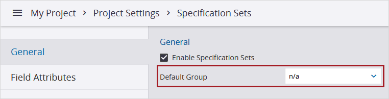 Specification set group