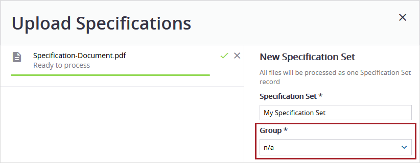 Specification set group