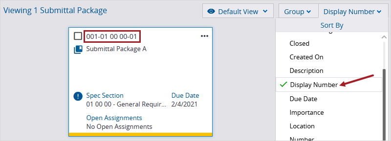 Display Number field