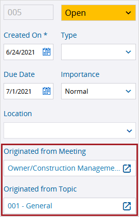 Open originating meeting