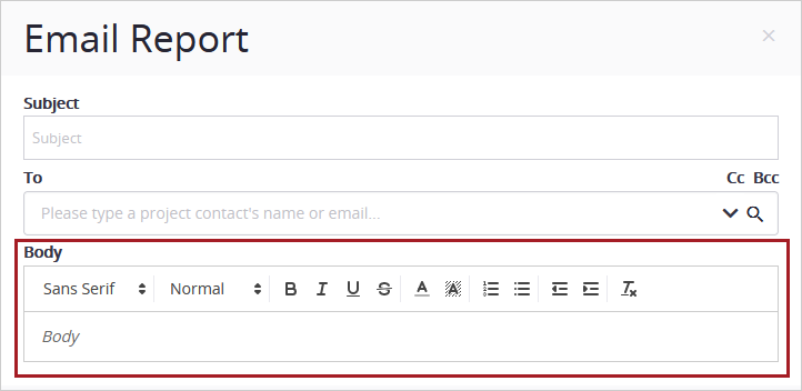 Email option