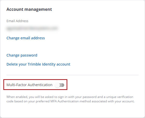 Multi-factor authentication toggle