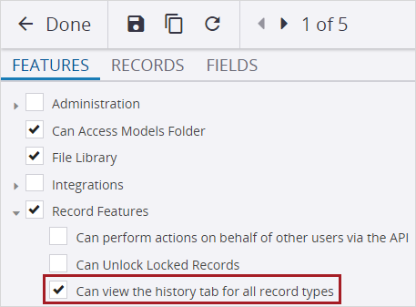 History tab permission