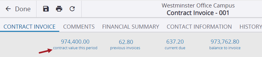 Contract Invoice Summary