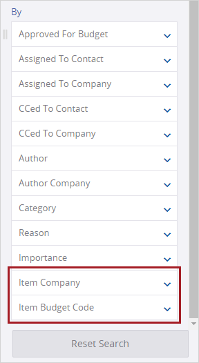 PCO item filters