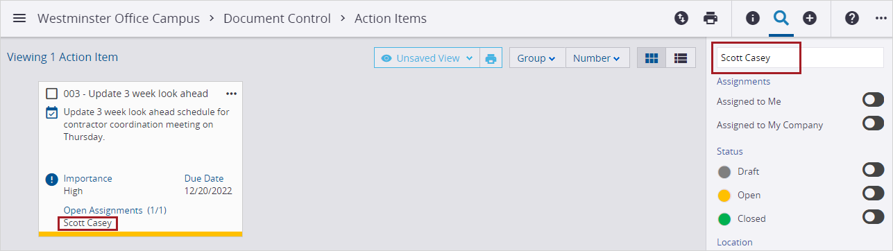Search panel