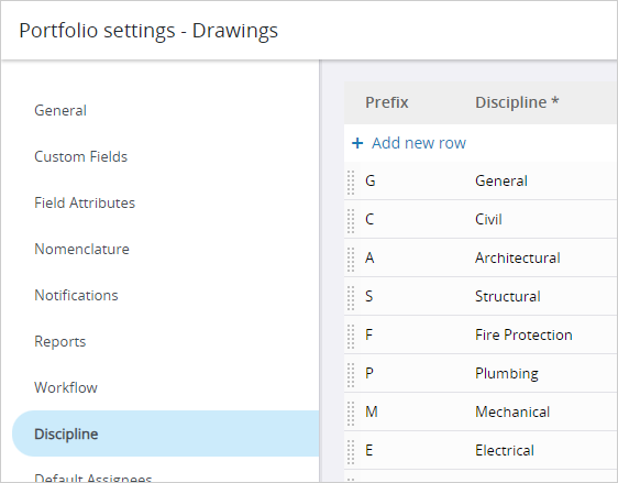 Discipline settings
