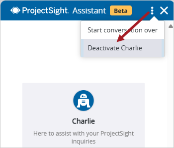 Deactivation option in the chatbot window