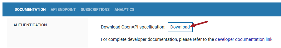 Download API documentation