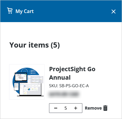 Cart with licenses