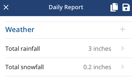 Daily Report - Weather card