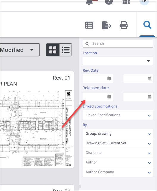 Released date field for a drawing