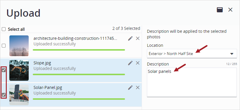 Editar descripción de fotos seleccionadas