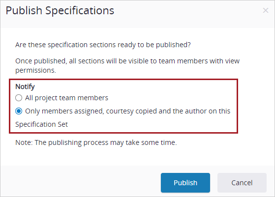 Notificación de publicación