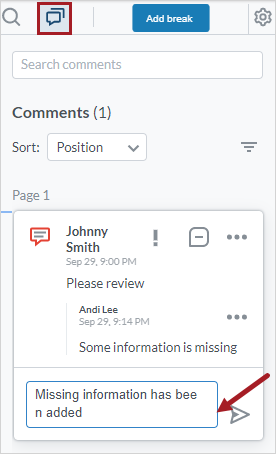 Revoir l’annotation dans le volet Commentaires