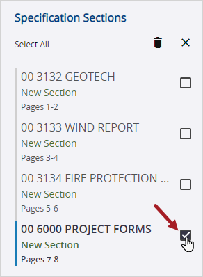 Select specification