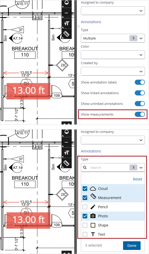 Measurement filters