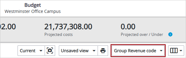 Grouped by revenue code