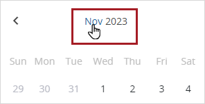 Month and year header